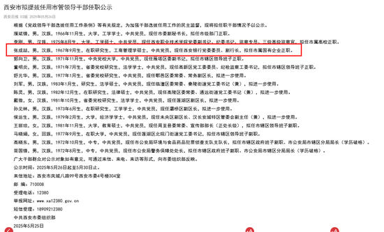 十大股票配资平台排名 西安银行副行长张成喆拟任市属国企正职，该行行长职务空缺近一年